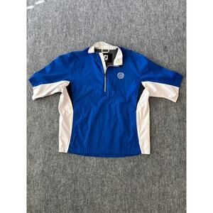 FootJoy Springfield Country Club Logo Men's Short Sleeve Windbreaker Blue Whi- L
